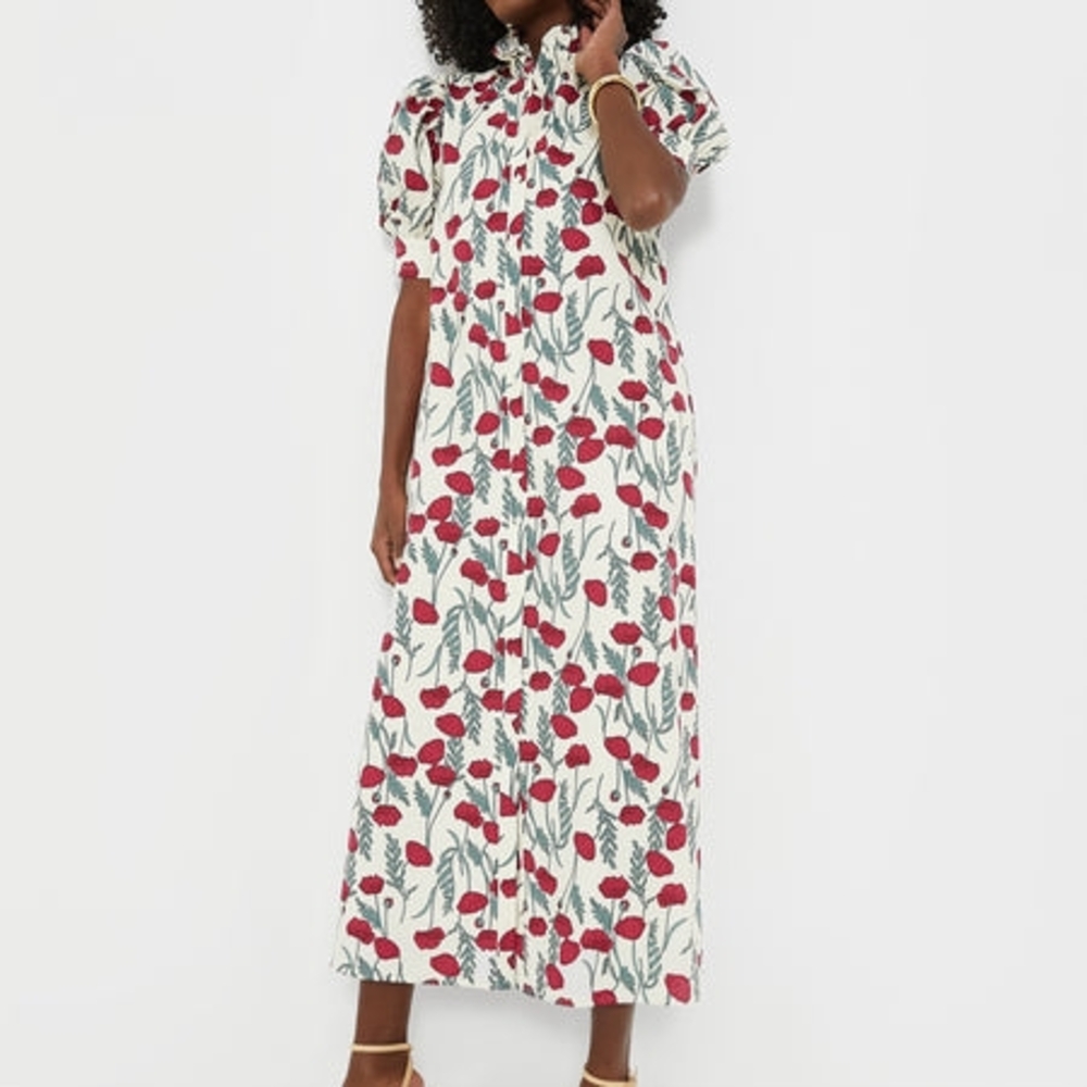 Tuckernuck Hyacinth House Amaryllis Floral Louisa Maxi Dress. Sz. Large